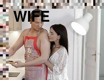 RIM4K Wifes surprise was tonguing her husband till he gets a boner