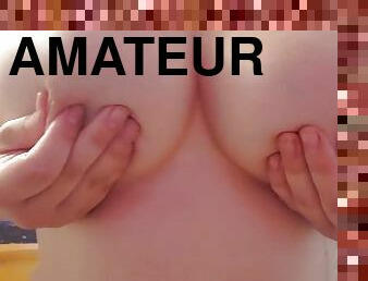 gros-nichons, amateur, seins, solo