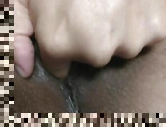 Super wet and tight fingering close up