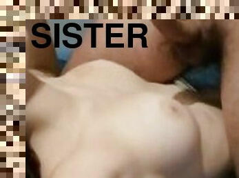 I fuck my stepsister's pussy and cum on her huge tits - PT 3