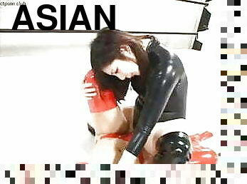 asiatique, lesbienne, lutte