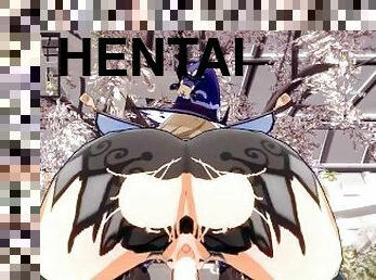 gesichtspunkt, hentai, 3d, kuh-mädchen