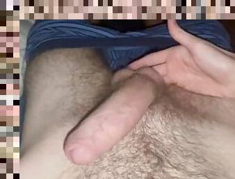 Huge uncut jerk off + cum