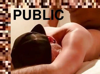 Getting fucked in a bathhouse