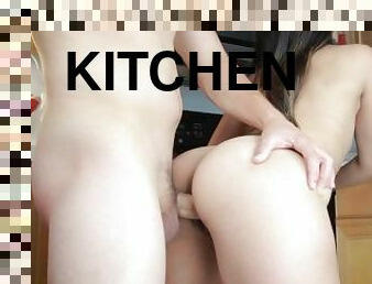We Got Cum on the Camera! Big Ass Latina Gets Fucked in Kitchen