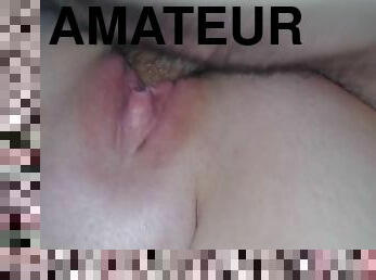 Amateur GF tight pussy fucked til I cum on her stomach