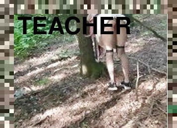 Cute schoolgirl fucked by teacher in the woods