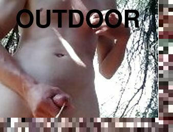 Naked Outdoor Cum Cock Closeup