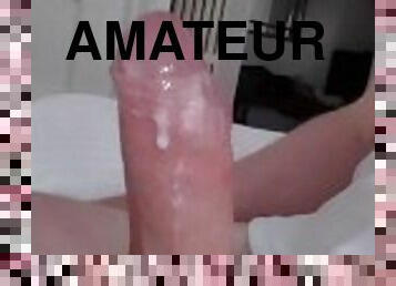 amateur, ejaculation-sur-le-corps, énorme-bite, ejaculation, solo, bite