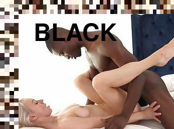 Blonde Slut Worships Gigantic Black Dick