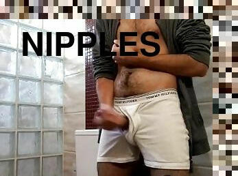 nipples and huge cock play