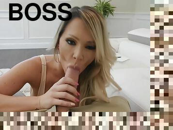 Boss Puts Sexy Babe Into Doggy Position To Fuck Her Deep With Keiran Lee And Destiny Dixon