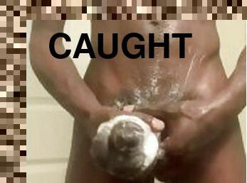 Shower vibes got caught jerking n the bathrooom