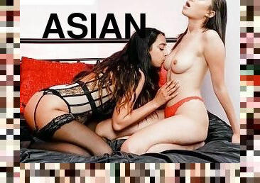 Asian & Native Cuties Feast On Each Other's Wet Pussies - GirlfriendsFilms