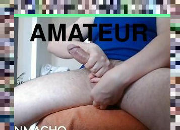amateur, ejaculation-sur-le-corps, énorme-bite, gay, branlette, ejaculation, solo, bite