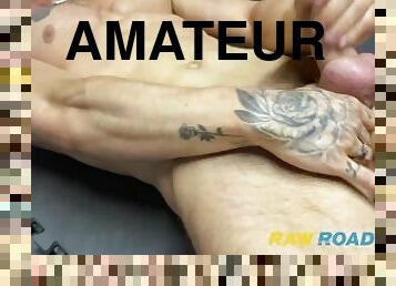 amateur, gay, fétiche, caché, réalité, tatouage, dure, sucer