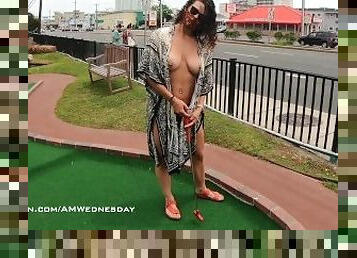 Flashing on a very public mini golf course