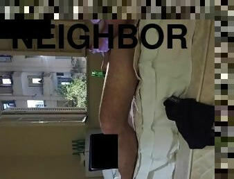 Window naked masturbation for the neighbor
