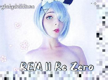 REM gently and quietly masturbates with a PINK DILDO  COSPLAY ??  Re Zero