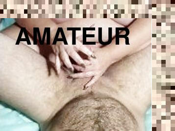 amateur, mature, ejaculation-sur-le-corps, énorme-bite, branlette, belle-femme-ronde, bite