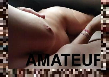 masturbation, amateur, ejaculation-sur-le-corps, ados, branlette, couple