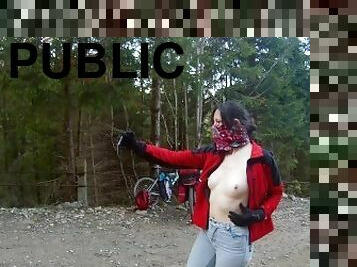 This is how I shoot my solo videos - Risky public nudity in the mountains