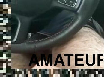 Jerking off and Cumming while on lunch break in truck