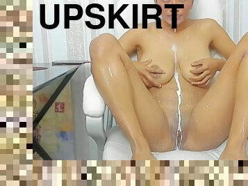 mainan, upskirt-bagian-dalam-rok, webcam, menjijikkan, susu