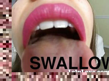 Giantess swallows YOU down after teasing & toying w/ you & gets turned on with bloopers - Lelu Love