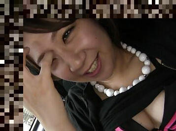 Adorable Japanese cutie chews hard dick in the car