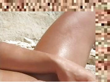 public, russe, amateur, branlette, plage, solo, bite