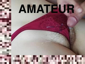 gros-nichons, masturbation, chatte-pussy, amateur, ejaculation-sur-le-corps, milf, secousses, culotte, ejaculation, lingerie