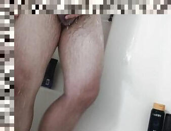 Chubby Solo Straight Male Shower