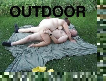 Outdoor Sex Tape - Married Couple Missy and George Making Love On Front Lawn - Full Nude