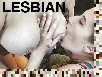 Big tit lesbian lap dance and tit fuck.