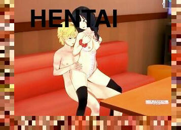 3D/Anime/Hentai: Hot couple Secretly Fuck after school in the Karaoke Room !!