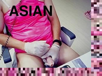 asien, masturbieren, dilettant, anal-sex, beule-schuss, japanier, wichsen, creampie, beule, bukkake