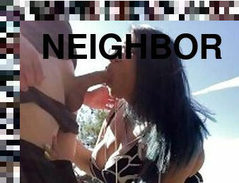 I FIND my NEIGHBOR in the field and I fuck her MOUTH! 4k