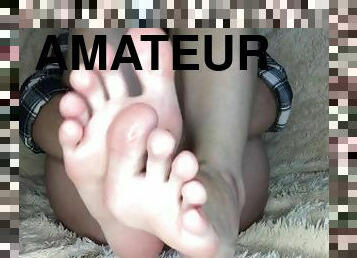 Pretty footjob toy