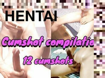 asiático, masturbação, amador, tiro-ao-alvo, gay, japonesa, punheta, compilação, hentai, gay-adolescente