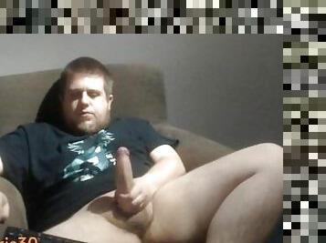 Chubby British Nerd Huge Cock Cumshot on self 13
