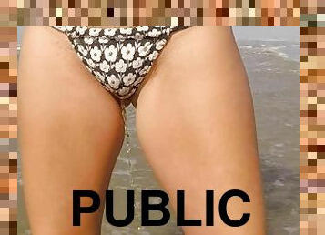 pisser, public, amateur, couple, plage, brésil, solo, tatouage