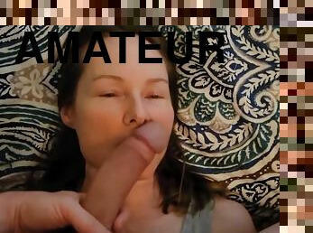 Feeding This Hottie My Cock Balls And Cum - Real Amateur Couple