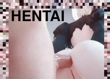 gros-nichons, anal, japonais, butin, hentai, seins, blanc