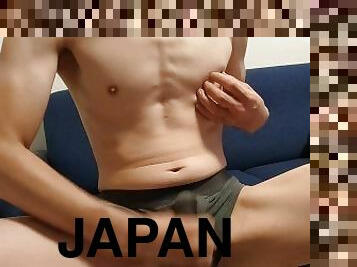 asiatique, amateur, ejaculation-sur-le-corps, gay, japonais, branlette, culotte, jeune-18, ejaculation, solo