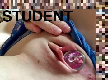Horny Student Masturbates After Lectures On Teacher