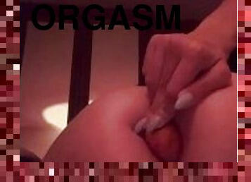 masturbación, orgasmo, amateur, anal, juguete, casero, a-solas, morena, verdura