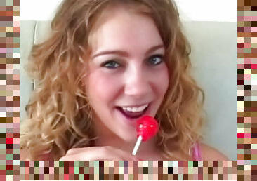 Cute teen with curly hair has anal sex