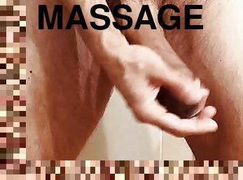 Massaging my 10"+ cock