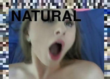 Babe with huge natural tits gets pussy eaten, sucks cock, and rides cock POV Amateur (Penelope Kay)